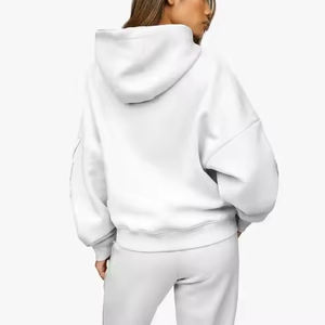 2025 sudaderas con capucha de punto sólido informal para mujer conjuntos de mujer Sudadera con capucha personalizada chándales de mujer ropa de calle de alta calidad - Product Image 2