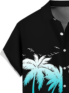 Camisas Hawaianas Personalizadas al por Mayor para Hombre, Estilo Vintage, Casuales de Playa, de Algodón, con Estampado Digital, Sólidas, Antiarrugas, de Secado Rápido, Transpirables, con Cuello en V - Product Image 4