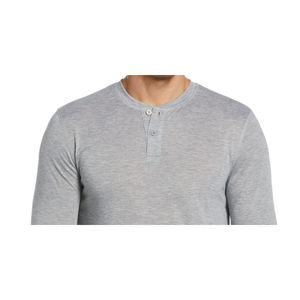 Perry Ellis Camicia da Notte Henley Comoda da Uomo XL/X-Large in Cotone 100% e Seta 100% Grigia - Product Image 2