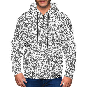 Sudadera con capucha con cremallera OEM 2025 con logotipo personalizado, sudadera Unisex de alta calidad, costura por sublimación para hombre para invierno - Product Image 3