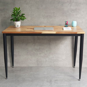 Antique Industrial Design 120x60cm Acacia <b>Solid</b> <b>Wood</b> <b>Desk</b> with Iron Legs Durable HBCN027 CONE II System for Bedroom Office Use - Product Image 3