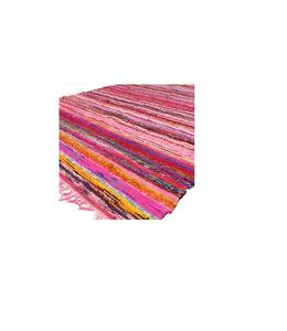 Highly Durable Handwoven Eco Friendly Pink Color <b>Chindi</b> <b>Rugs</b> for Home and Hotel Use from Indian Manufacturer - Product Image 1