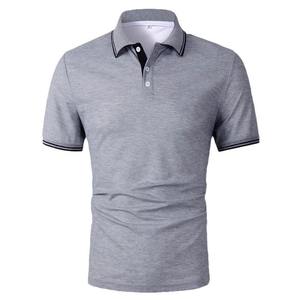 100% poliéster hombres verano moda manga corta Polo camisa hombres deporte solapa Tops Polo cuello hechizo Color diseño Polo camisa - Product Image 4