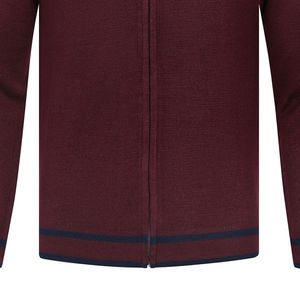 Customizable Men's Cotton Maroon Outfit Breathable Anti-Wrinkle Oversized Fit Full Zipper <b>Sweater</b> Solid Pattern Front Logo Plain - Product Image 3