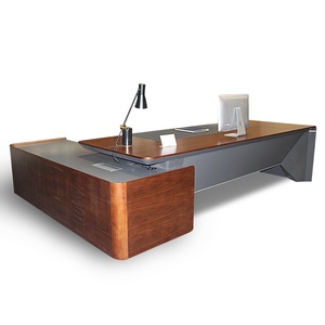 Modern Luxury Executive <b>Desk</b> High End Extendable Boss Office <b>Table</b> Easy Assembly Premium Quality Wooden Panel Director Workstati - Product Image 2