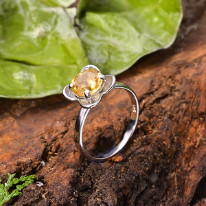 Bague en argent Sterling 92.5 de 2.8 grammes, pierre de naissance de novembre, forme ronde, dernière conception Simple, bague en Citrine naturelle - Product Image 4