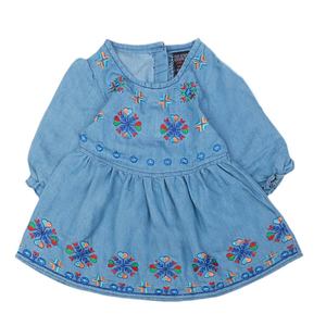 Robe en jean brodée pour filles - Bleu - Product Image 4