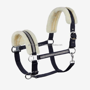 Fourrure polaire personnalisée de qualité supérieure rembourré confortable Nylon Horse Halter en 3 couleurs vibrantes et tailles personnalisées matériel nickel - Product Image 6