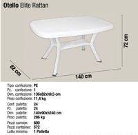 Table de repas d'extérieur moderne, écologique et durable, certifiée TUV, résistante aux intempéries et au soleil, en plastique, facile à assembler, pour la maison et l'hôtellerie-restauration.
