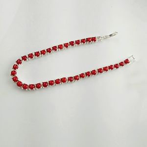 Tennis <b>Bracelet</b> <b>For</b> Women Coral Red Stone <b>Bracelet</b> 925 Sterling Silver Red Coral Jewelry <b>Bracelet</b> Gift <b>For</b> Her - Product Image 3