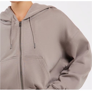 เสื้อฮู้ดดี้ผู้หญิงไซส์ใหญ่ ทรงหลวม ไหล่ตก สำหรับฤดูหนาว มีโลโก้ด้านหน้า ผลิตจากผ้าฝ้าย 100% เป็นมิตรกับสิ่งแวดล้อม ดีไซน์ลำลอง ราคาถูก - Product Image 6