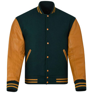 Chaqueta Universitaria Clásica de Doble Botonadura, Resistente al Viento, Material de Lana y PU de Primera Calidad, Bordado Personalizado, MOQ Bajo, Envío Global - Product Image 1