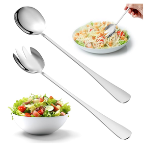 Vaisselle en acier inoxydable ensemble de couverts cuillère à salade ensembles de vaisselle pour restaurant accessoires de fête de mariage vente chaude - Product Image 3