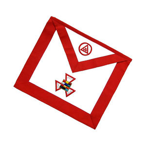 We Made Masonic Scottish Rite AASR Honor Master Delantal de cuero Royal Arch Chapter Delantal Rojo - Product Image 1