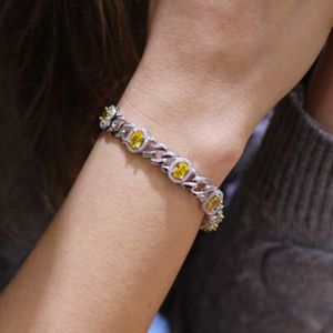 925 Sterling <b>Silver</b> Crystal <b>Bracelet</b> with Eight Citrine Stones Elegant <b>Bangle</b> - Product Image 1