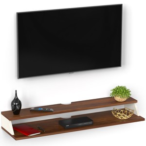 หน่วยความบันเทิงทีวีติดผนังขนาดใหญ่ของ Daisy พร้อมชั้นวางหนังสือและของตกแต่งหน่วยแสดงผลขนาดมาตรฐานไม่เกิน50นิ้ว - Product Image 3