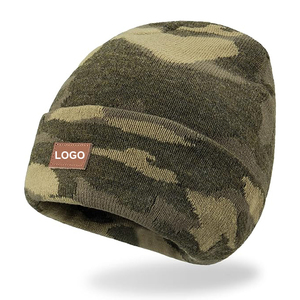 Gorro de Lana 100% de Alta Calidad para Exteriores, Diseño de Camuflaje Verde Unisex, Logotipo Personalizado, Gorro de Invierno - Product Image 3