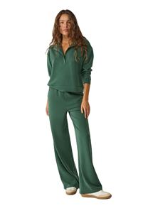 เสื้อสเวตเตอร์แบบสัมผัสนุ่มของผู้หญิงขวดสีเขียวมีฮู้ดคอสูงปักแขนยาวสำหรับใช้ในยิมฤดูหนาว - Product Image 3