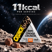 KisKis Choco-Crunch Snack Faible en Calories 11kcal Chocolat 12.6g Sachet Triangulaire Bonbons Lyophilisés pour Cadeau Thème Spatial Voyage
