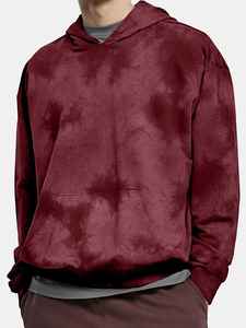 เสื้อมีฮู้ดผ้าฟลีซผ้าคอตตอน100% เสื้อสวมหัวสไตล์วินเทจผ้าซักเบอร์กันดี100% สั่งทำ - Product Image 2