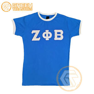 Camiseta de Manga Corta Transpirable de Algodón y Poliéster Zeta Phi Beta Personalizada de Alta Calidad de GREEK TREASURES para Mujeres - Product Image 5