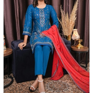 Shalwar Kameez de 3 piezas simples y elegantes para mujer del sur de Asia de la mejor calidad para uso diario a bajo precio y bajo MOQ - Product Image 5