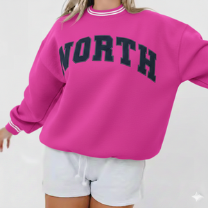 Haut d'hiver décontracté pour femme, style streetwear, long, imprimé, en maille, col montant oversize, coupe décontractée, look contemporain pour un port quotidien confortable - Product Image 1