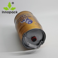 Seau en étain de haute qualité, qualité alimentaire, 5L, baril à bière avec robinet à gaz pour la bière