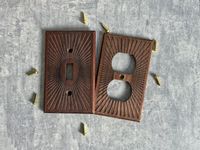 Plaque de couverture de prise murale en bois artisanal, style vintage |   Cache-prise décoratif en bois |   Décoration intérieure pour la maison et l'hôtel