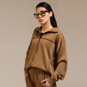 Chaqueta de Yoga Transpirable y Resistente al Viento, Top Deportivo con Cierre y Cuello Alto para Mujer, Ajuste Regular, Manga Larga, Sudadera con Capucha para Entrenamiento - Product Image 6