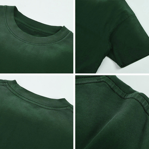 T-shirt d'été personnalisé en toile 100% coton épais, coupe oversize, style streetwear, délavé à l'acide, respirant, séchage rapide, effet vintage - Product Image 3