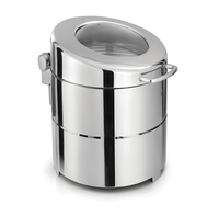 Vente chaude en acier inoxydable électrique chauffe-plat finition argentée Buffet serveur dessus en verre pour réchauffer l'usine d'équipement de maintien