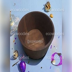 Modern Vintage Style Brown <b>Wooden</b> <b>Bowl</b> Baby Photo Prop for Newborn Photography in Bedroom or Living Room - Product Image 4