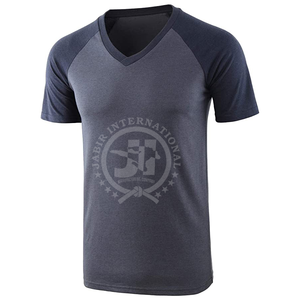 2024 coton en gros de haute qualité hommes plaine T-Shirts personnalisé col en V hommes T-shirts blancs surdimensionné T-shirts pour printemps été - Product Image 3