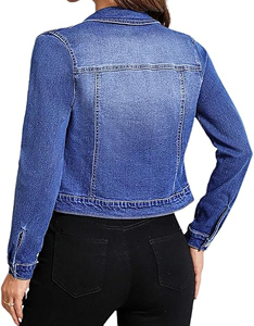 Veste en jean courte pour femme, nouvelle collection, brodée, rivets, perles - Product Image 3
