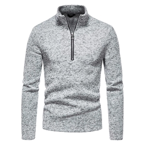 Le plus récent quart Zip pull Golf sweat hommes 14 Zip polaire sweats à capuche col montant pull pull blanc veste en gros - Product Image 3