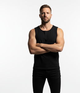 Apex Comfort <b>Black</b> Cotton <b>Vest</b> for <b>Men</b> Sleeveless Breathable Stretch Fabric Structured for Everyday Strength Comfort - Product Image 3