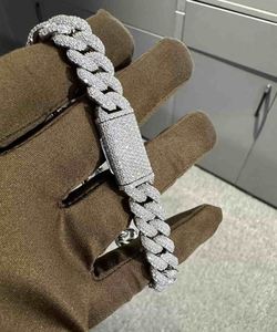VVS Moissanite <b>925</b> <b>Sterling</b> <b>Silver</b> <b>Bracelet</b> 12MM 8 inches White Gold Plated - Product Image 4