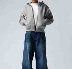 Sweat-shirts à capuche oversize pour hommes, à épaules tombantes, en molleton français de luxe, poids lourd, 400 à 500 g/m², avec fermeture éclair, coupe ample - Product Image 6