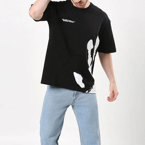 เสื้อยืดพิมพ์ลายพัฟสำหรับผู้ชายเสื้อยืดมีโลโก้ปรับแต่งได้เสื้อยืดพิมพ์ลายโอเวอร์ไซส์สำหรับทุกเพศ - Product Image 1