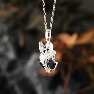 จี้สร้อยคอหินหัวใจสีดำรูปผีน่ารัก Jeulia - Product Image 5