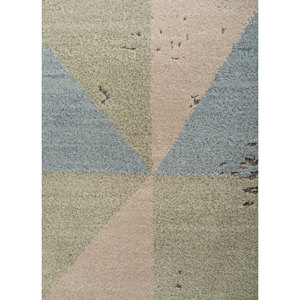 Tapis UnfoldBy Kavi en laine et soie de bambou noué à la main, motif géométrique rectangulaire, pour la maison, le salon, le couloir - Product Image 3
