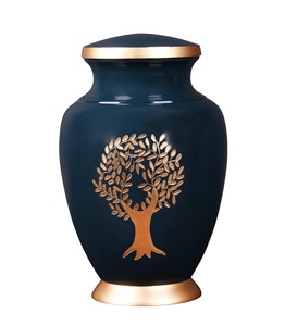 Urnes d'arbre bleu pour cendres humaines Mémorial décoratif adulte avec couvercle pour urnes funéraires Restes de crémation Urne funéraire Taille personnalisée - Product Image 1