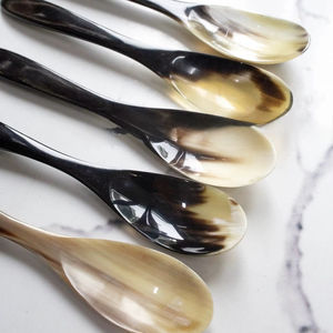 Cuchara de Cuerno de Búfalo Natural, Hecha a Mano y Pulida, Perfecta para Servir Especias, Condimentos o como Decoración de Mesa, Alta Calidad - Product Image 1