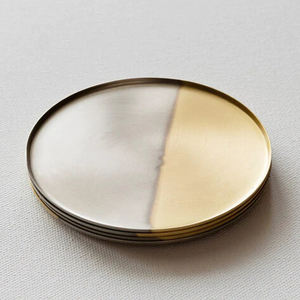 High Quality Home Bar Decoration <b>Coaster</b> for Cup Leaf <b>Coaster</b> Monstera Shaped <b>Ceramic</b> Green Silver Gold Accessories Europe Style - Product Image 3