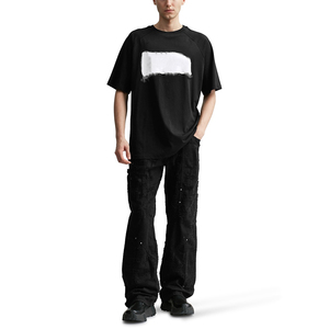 Pantalon homme de style streetwear ample à jambes larges, taille élastique, en mélange polyester/coton de qualité supérieure, vintage et personnalisé - Product Image 1