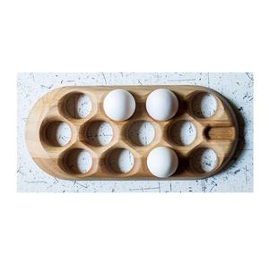 Bandeja de almacenamiento de huevos de madera con forma de gallina, diseño de tendencia, Hotel, hogar, cocina, usos, soporte de madera de acacia para huevos, bandeja de 12 huevos de Color marrón - Product Image 2