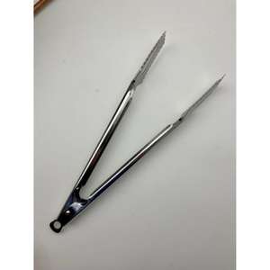 Pince à roti en métal de fer avec finition enduite de couleur noire parfaite pour la cuisine, la salle à manger, les ustensiles de cuisine à domicile et l'utilisation du buffet - Product Image 1