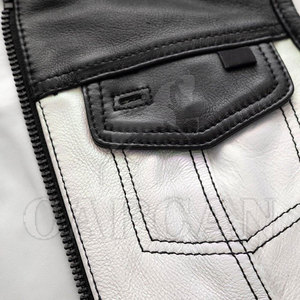 Gilet en cuir d'hiver décontracté pour dames avec poche avant à fermeture éclair Design personnalisable Prix raisonnable - Product Image 6