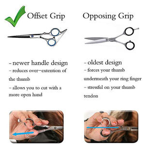 Ciseaux de barbier droits pour droitiers, robustes, à lame tranchante, en acier inoxydable de haute qualité, légers, 32 dents, taille moyenne - Product Image 2